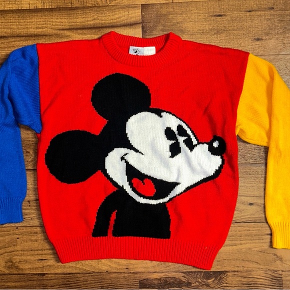 Mickey & Co. Sweaters - Mickey & Co.~Mickey Mouse • X-Large • Vintage • Retro •Multi-Color Block Sweater
